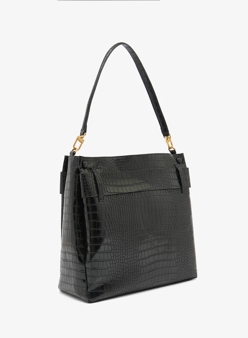 تيد بيكر Large Croc Knot Bow Bag